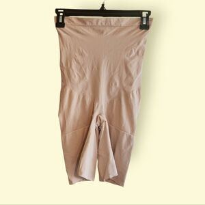 SPANX Oncore High Waisted Mid Thigh Shaper Shorts Soft Nude Color